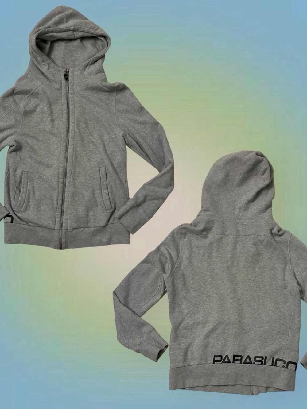 Parasuco Gray Full-Zip Hooded Sweatshirt